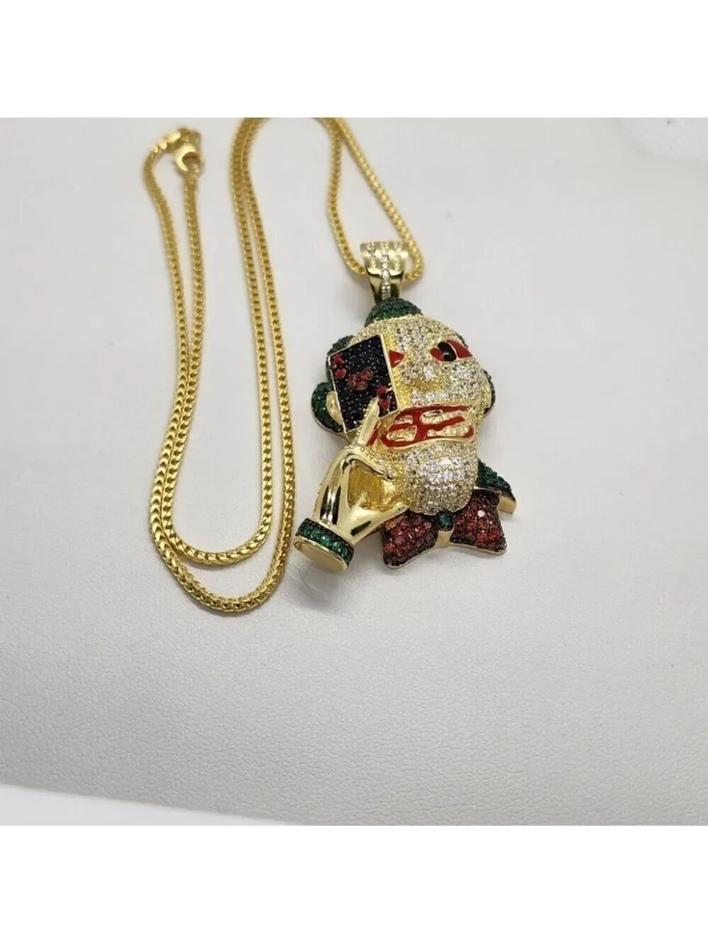 Brand New Sterling Silver 925 Joker w/ Playing Card Necklace